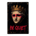 Be Quiet Vintage Royal Wall Art – Baroque Bust with Red Graffiti (2:3 Ratio)
