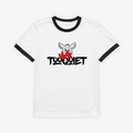 TooQuiet Ringer Tee – Signature Mascot Logo (Black Trim)