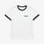 TooQuiet Ringer Tee – Minimal Chest Logo Edition (Black Trim)
