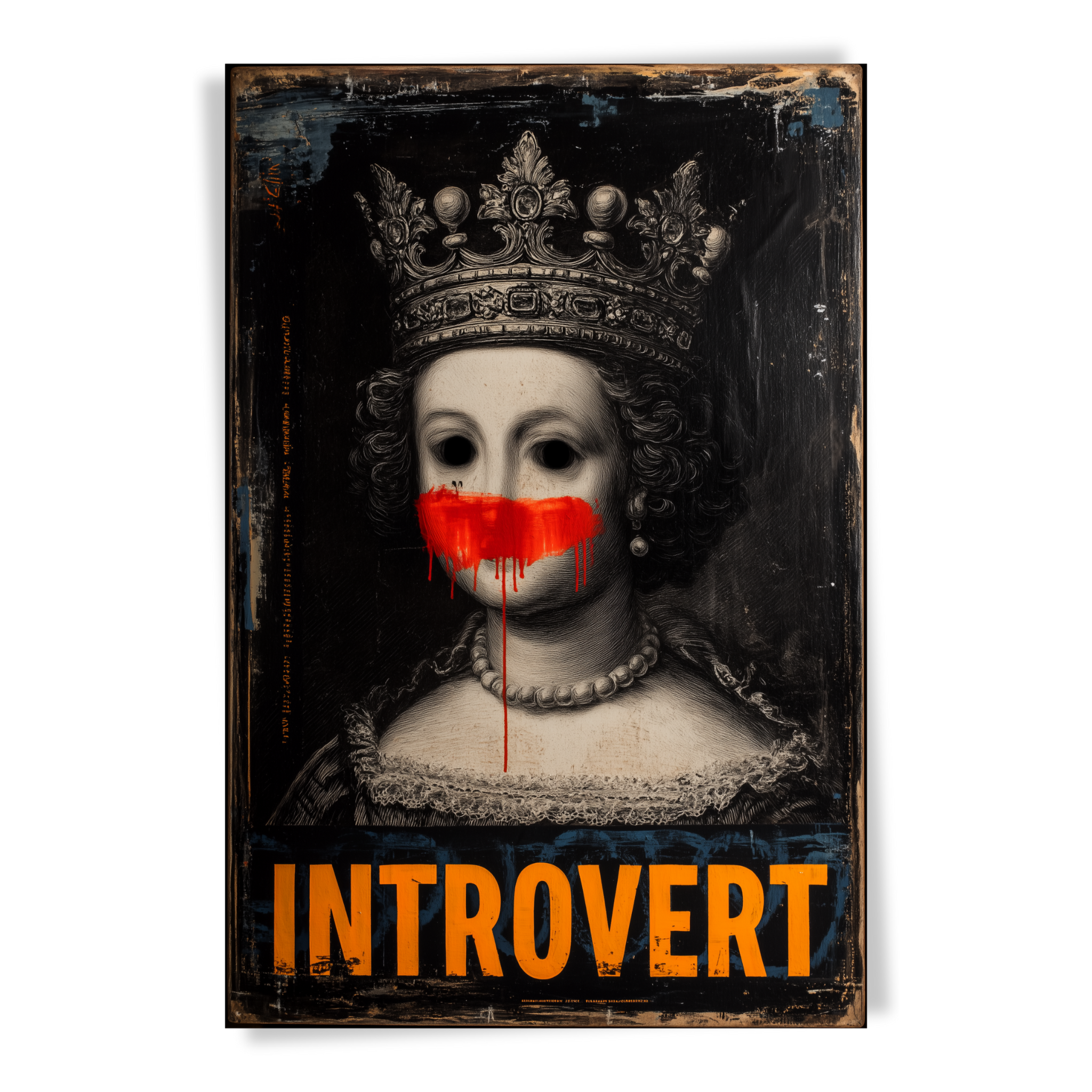 Red Silence – Baroque Queen Introvert Wall Art (2:3 Ratio)