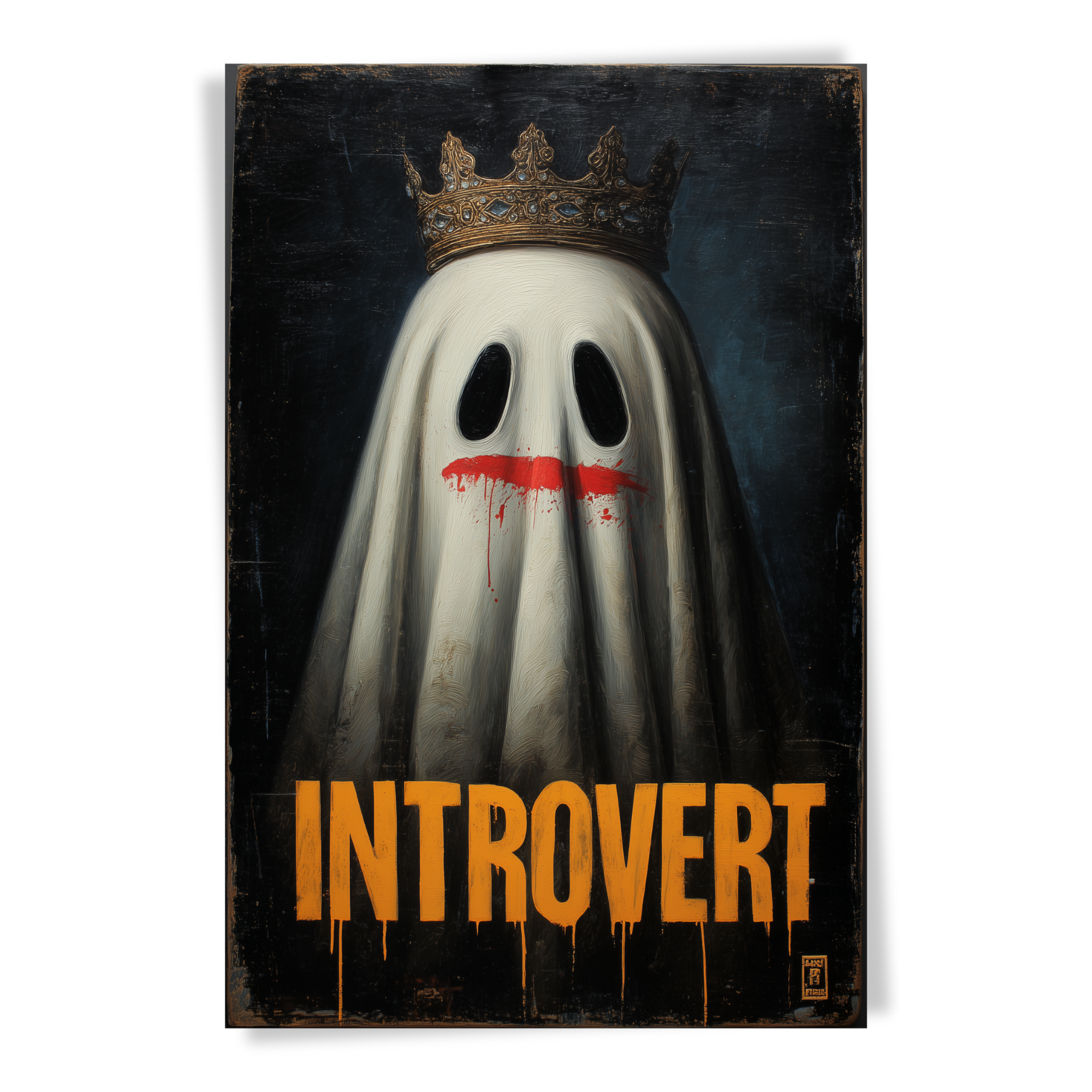 Crowned Ghost Introvert – Baroque Phantom Wall Art (2:3 Ratio)