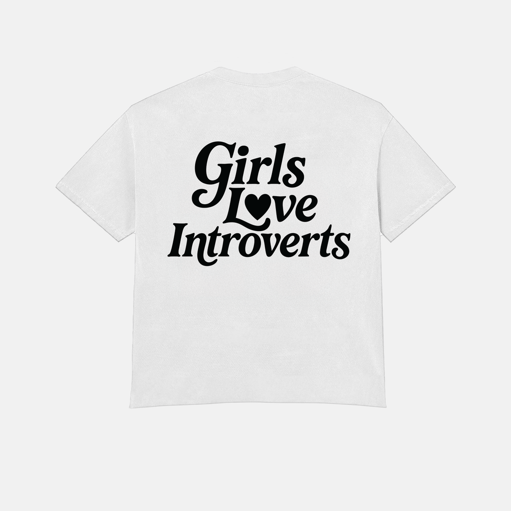 Girls Love Introverts - White / Black