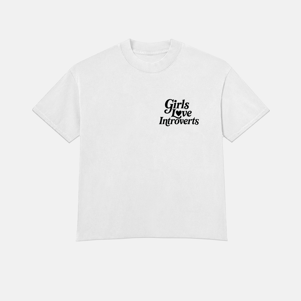 Girls Love Introverts - White / Black