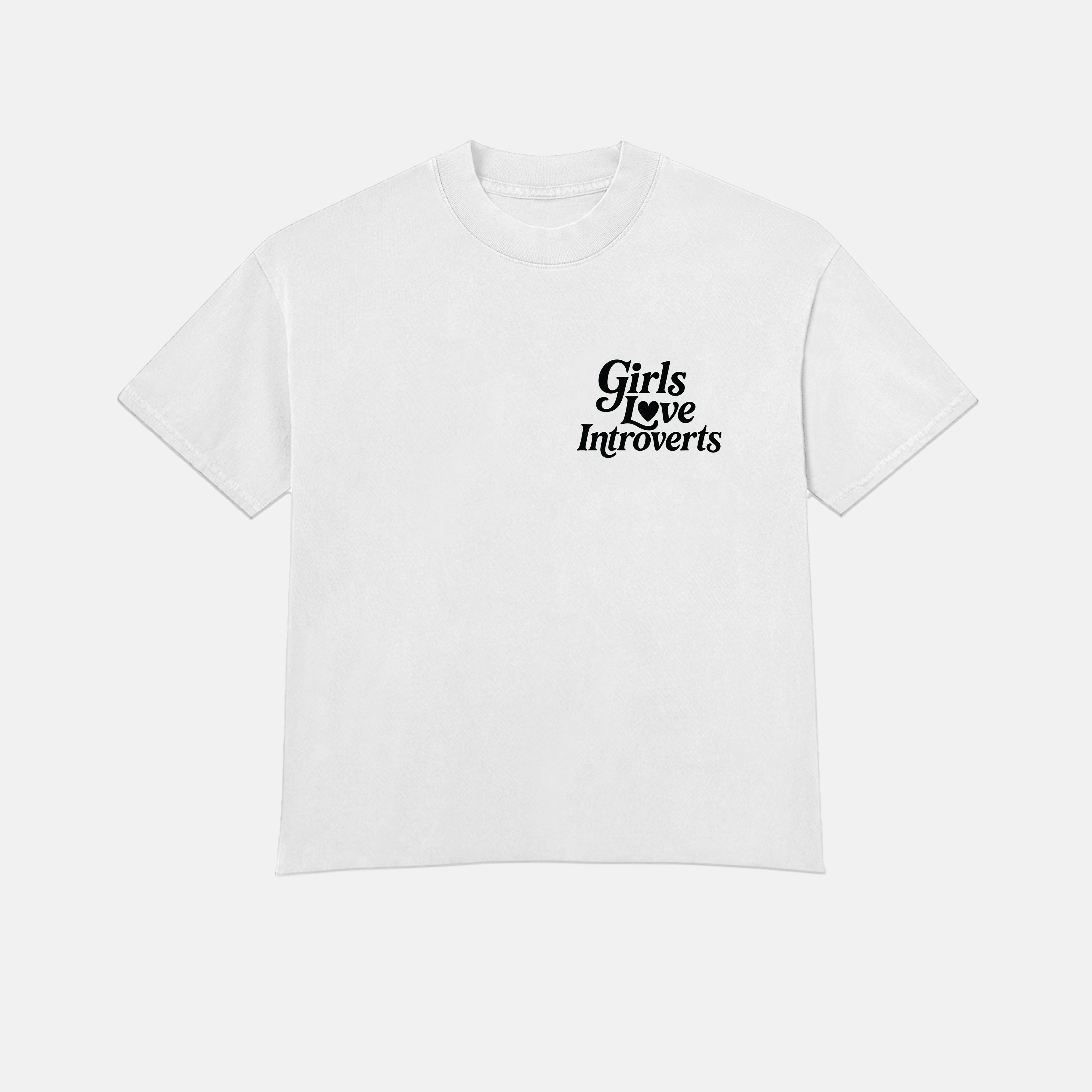 Girls Love Introverts - White / Black