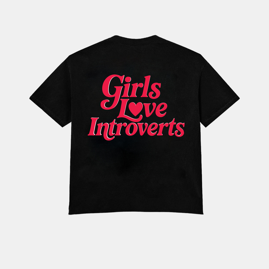 Girls Love Introverts - Black / Red