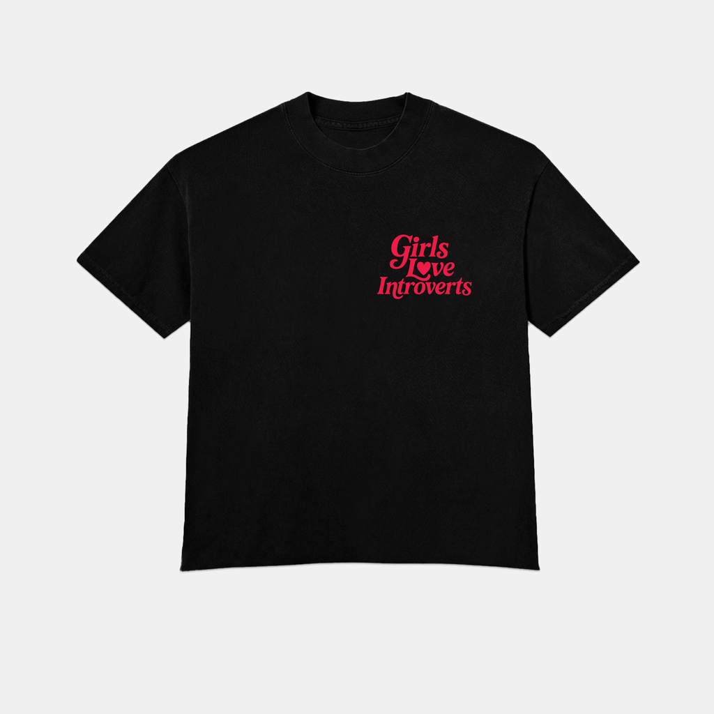 Girls Love Introverts - Black / Red