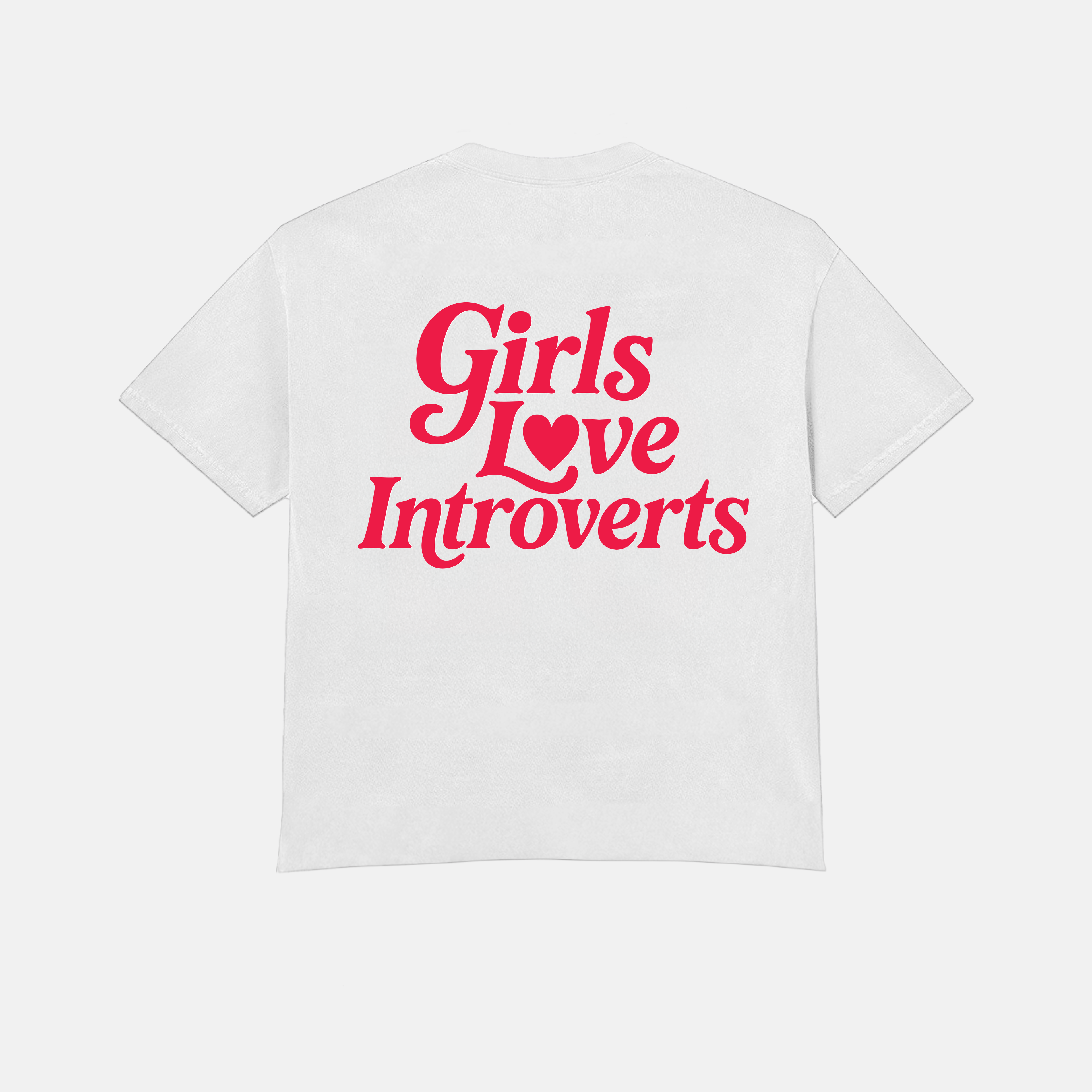 Girls Love Introverts - White / Red